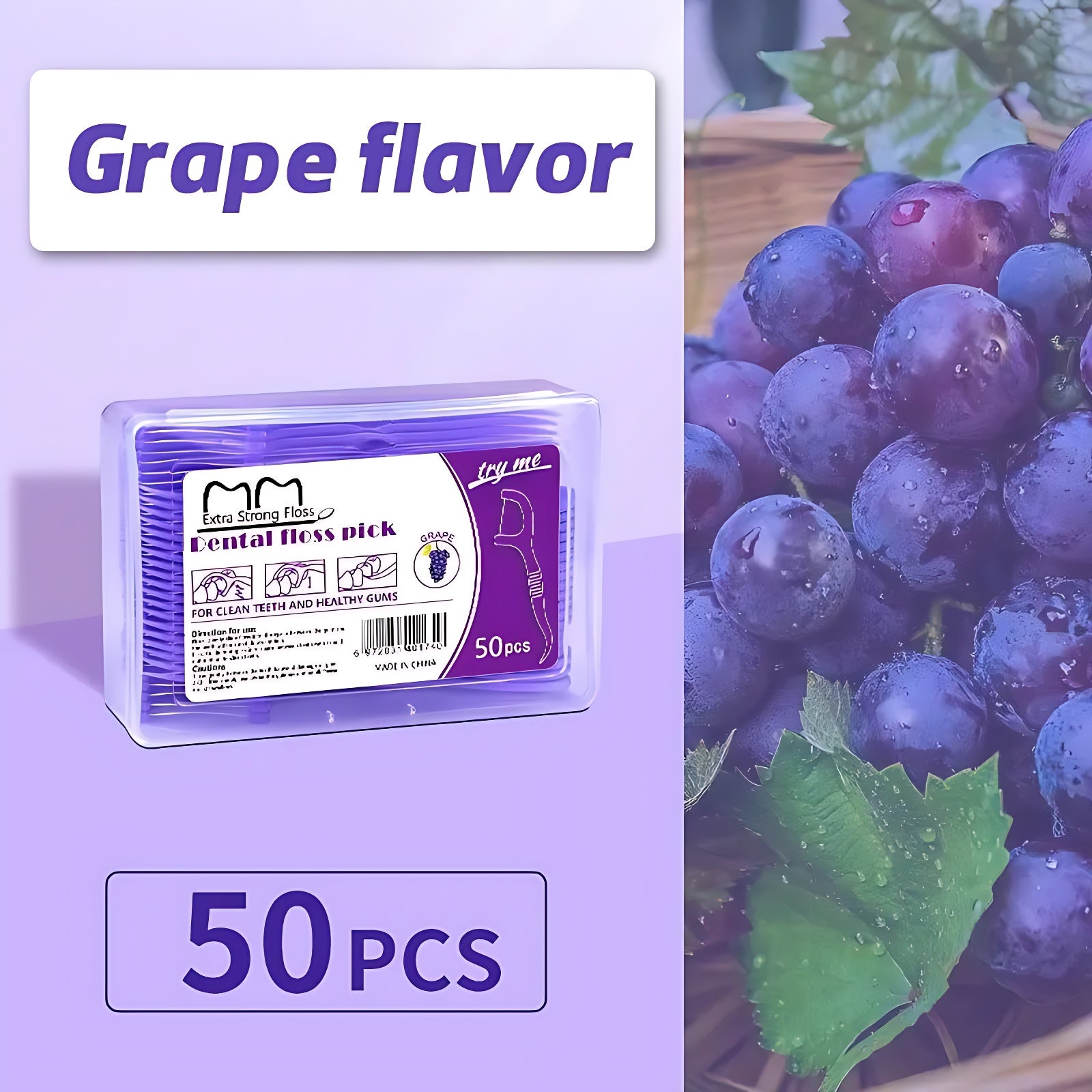50pcs Disposable Floss, Fruit Flavor, Home Pack