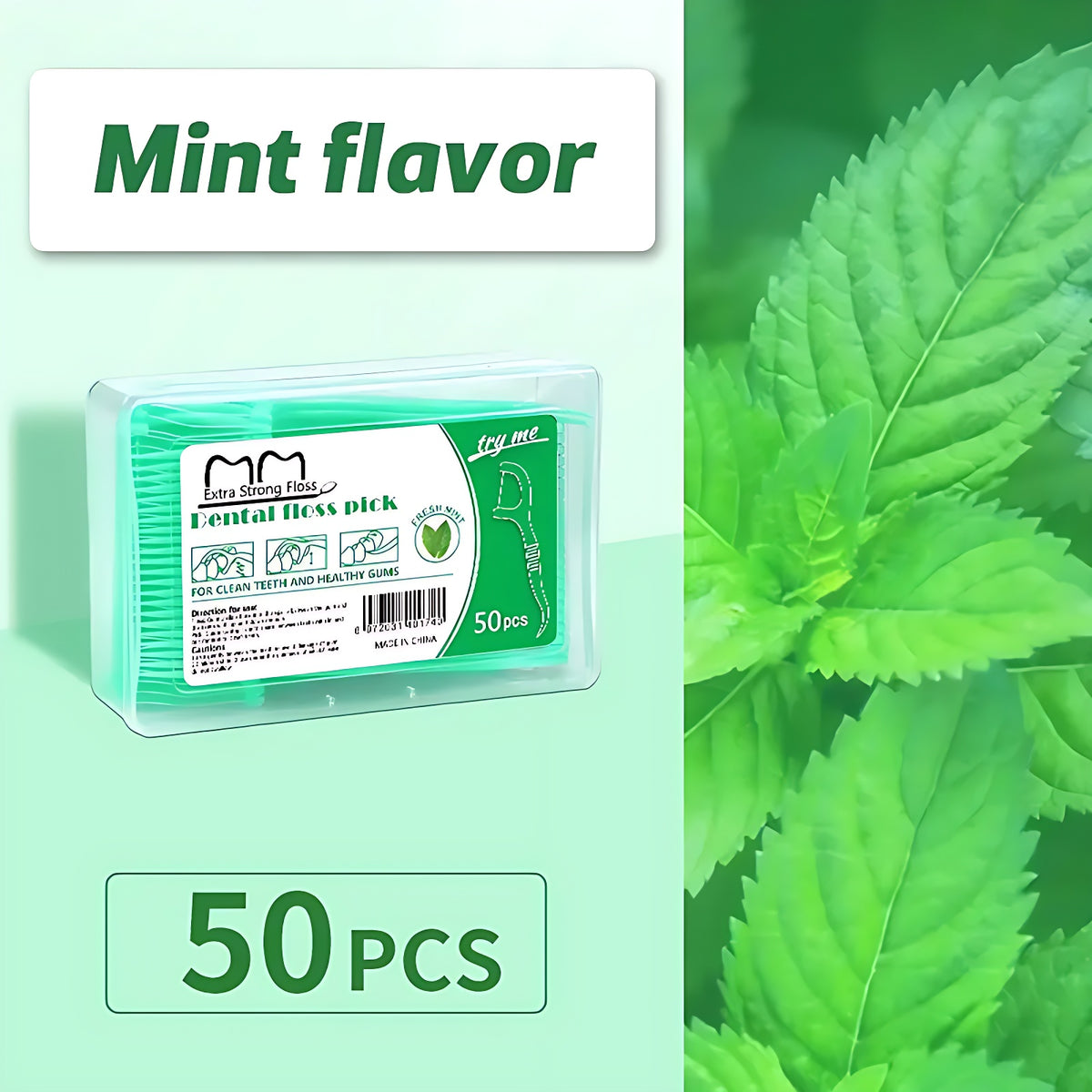 50pcs Disposable Floss, Fruit Flavor, Home Pack