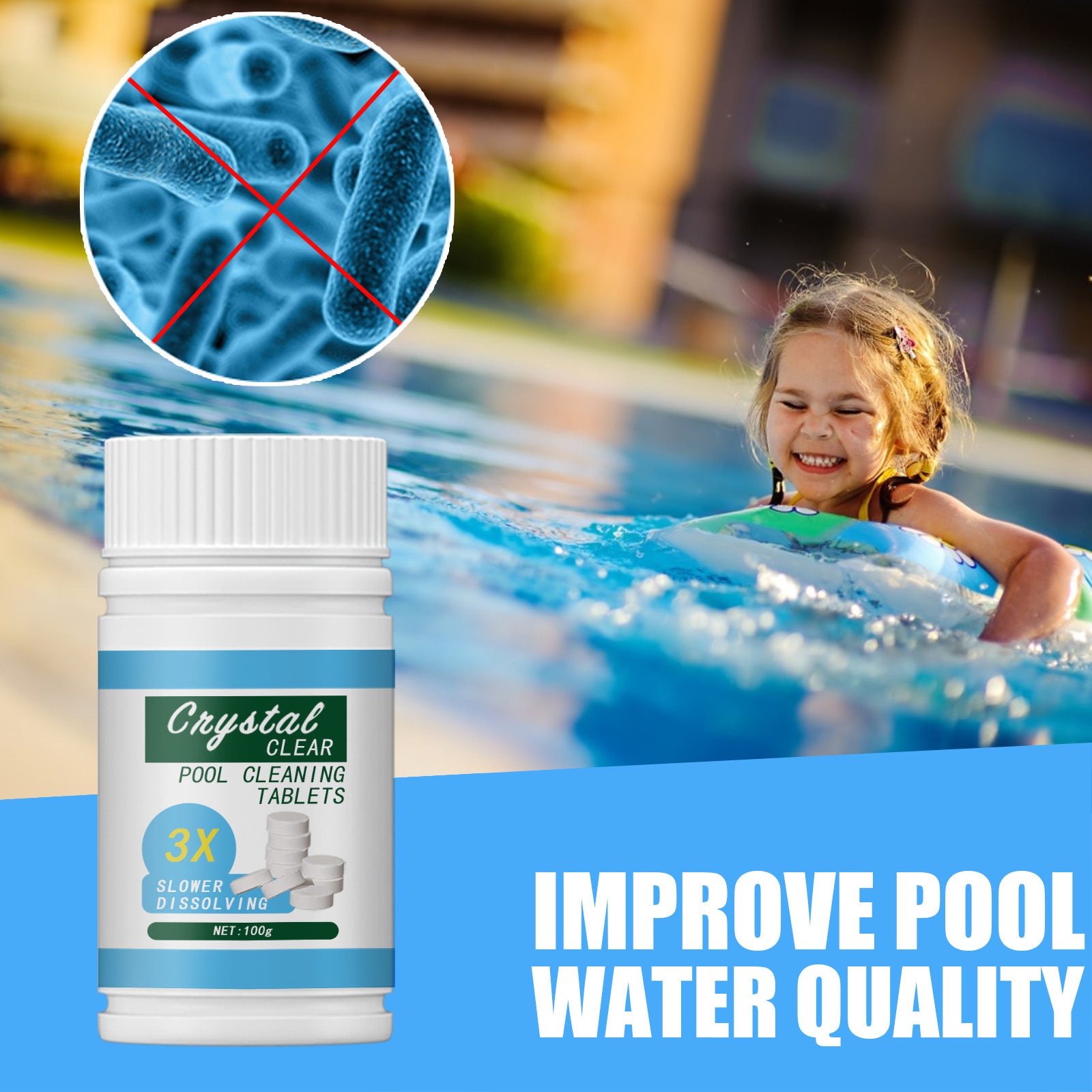 Swimming Pool Cleaning Tablet Set - Instant Decontamination