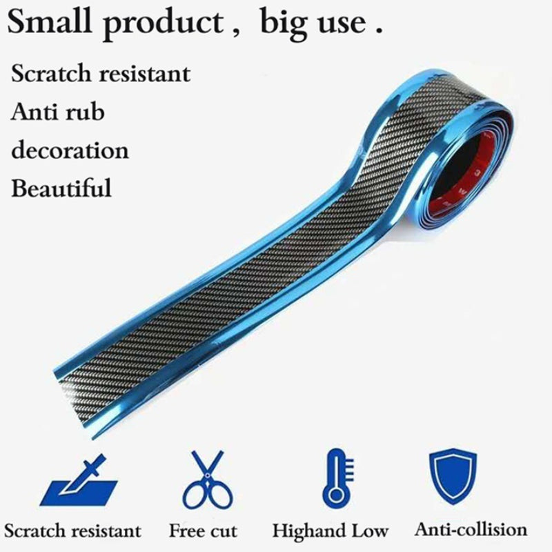 1pc Car Sticker Carbon Fiber DIY Door Sill Edge Guard Strip
