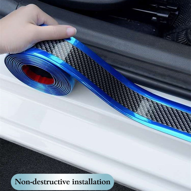 1pc Car Sticker Carbon Fiber DIY Door Sill Edge Guard Strip