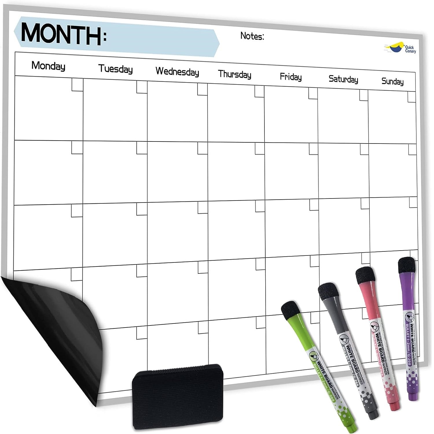 Magnetic Dry Erase Calendar For Fridge Monthly Board Calendar For Refrigerator