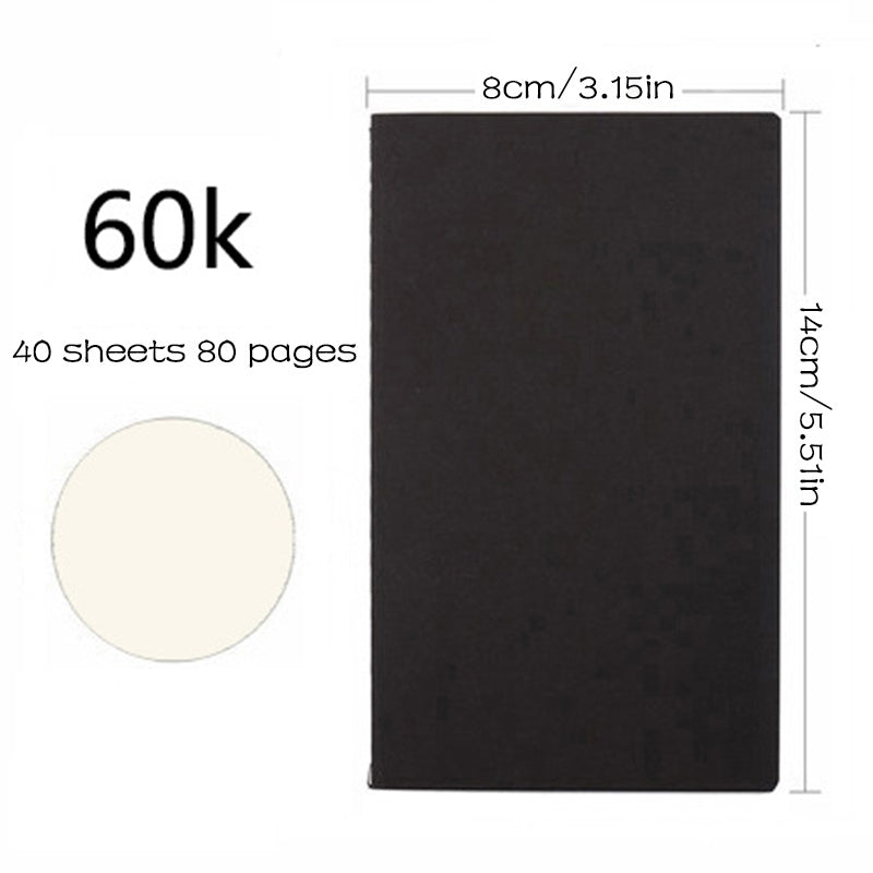 Vintage Cowhide Long Strip Hand Account Book 40 Sheets 80 Pages 80g Thick Paper