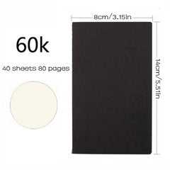 Vintage Cowhide Long Strip Hand Account Book 40 Sheets 80 Pages 80g Thick Paper