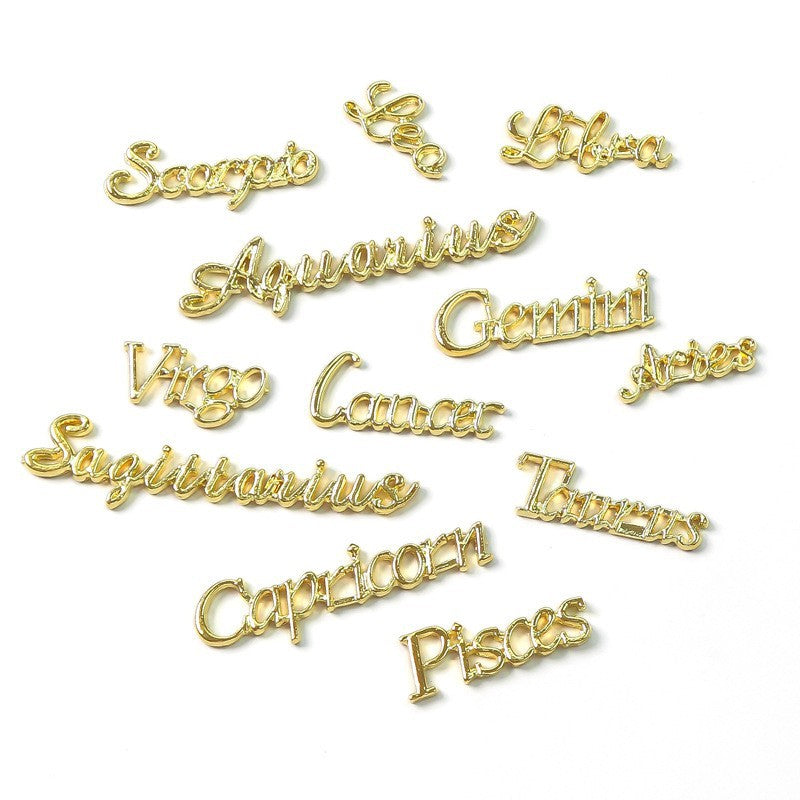 12pcs Zodiac Constellation Nail Art Charms - 12 Styles