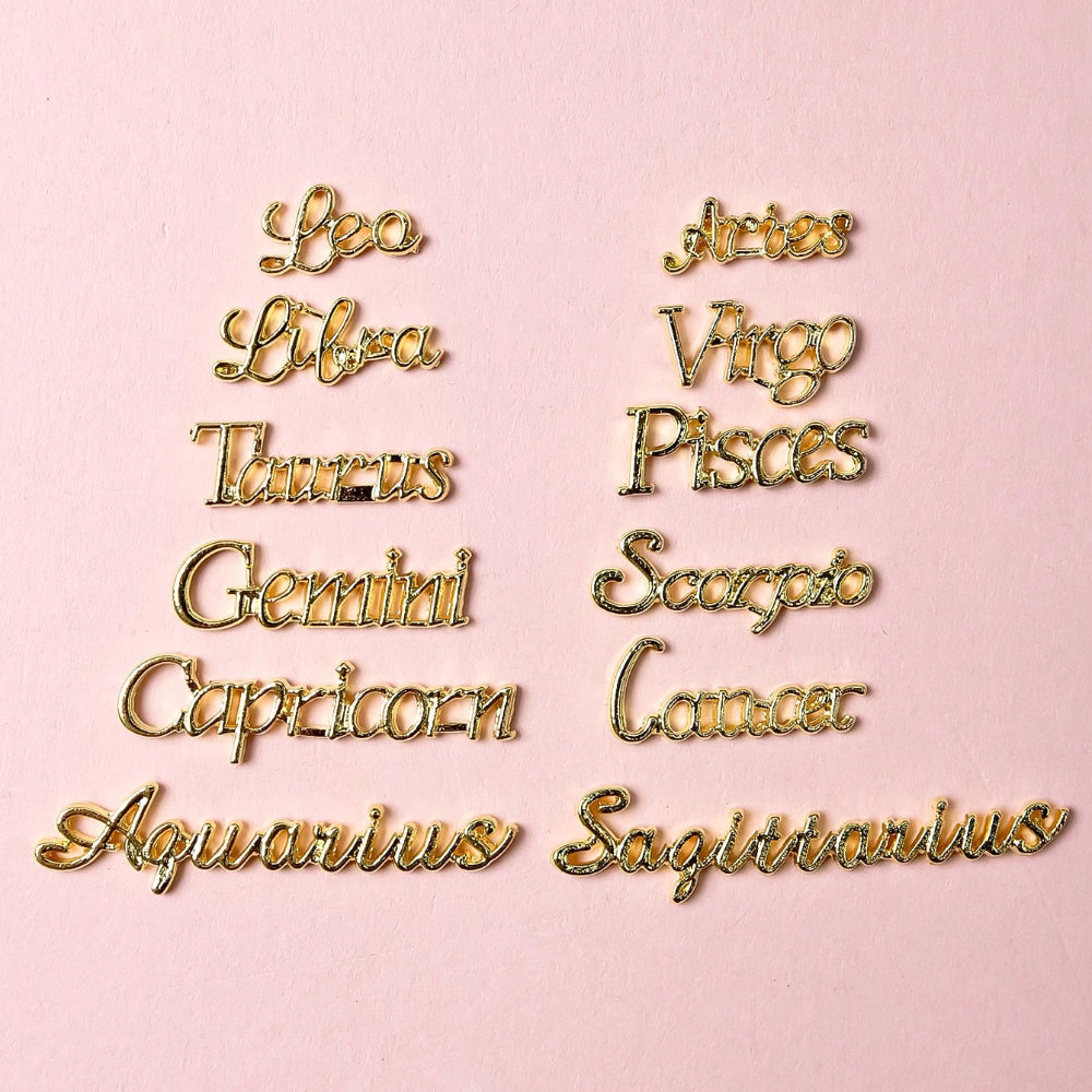 12pcs Zodiac Constellation Nail Art Charms - 12 Styles