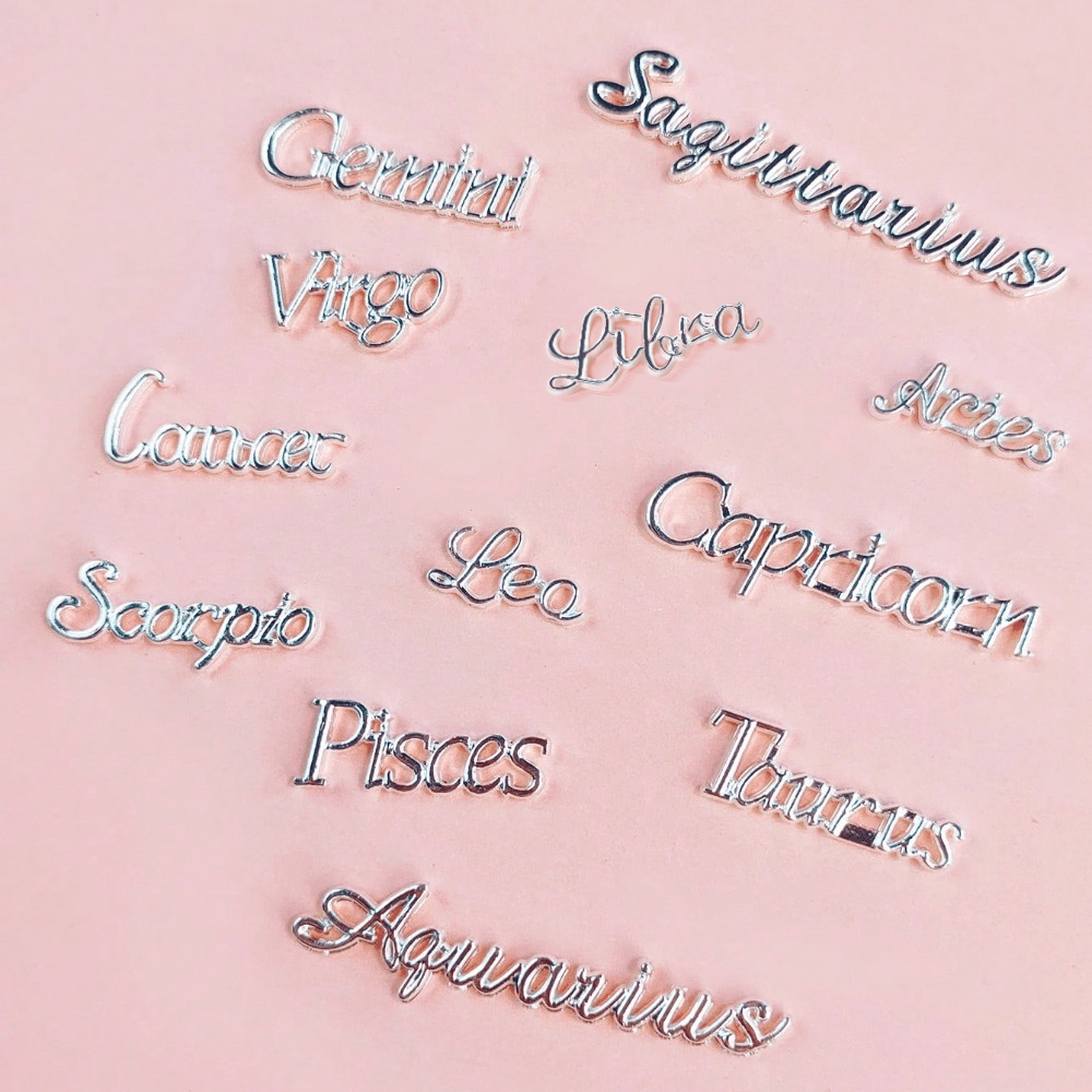 12pcs Zodiac Constellation Nail Art Charms - 12 Styles