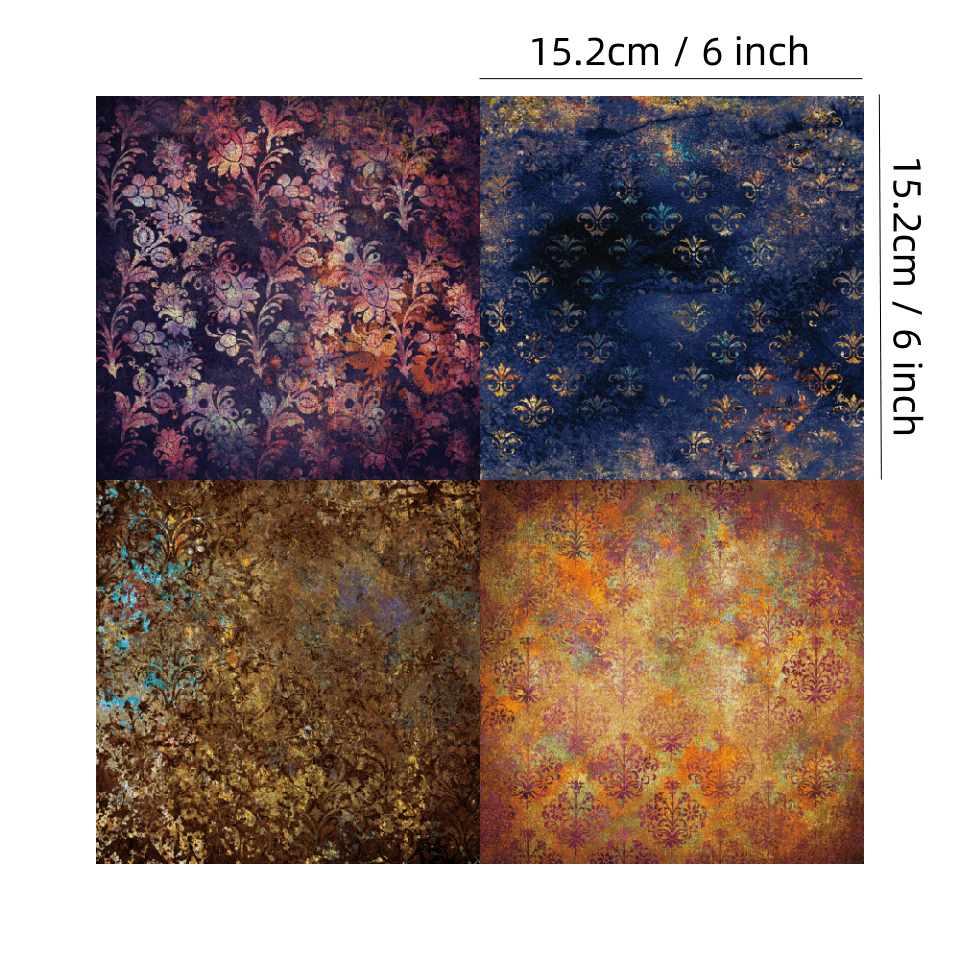 24pcs Scrapbook Paper 15x24 Mysterious Pattern Single Sided Decoupage Paper Pad