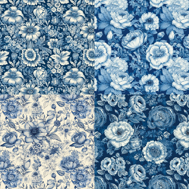 Flowers Theme Scrapbook Paper Pad - 24pcs 15x24 Single Sided Decoupage Paper