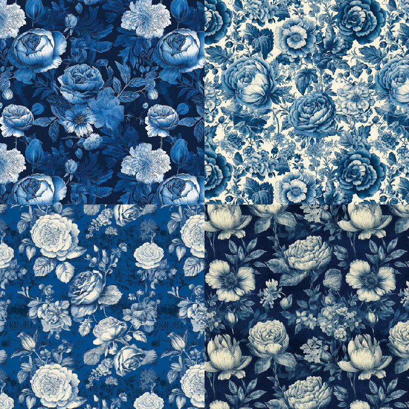 Flowers Theme Scrapbook Paper Pad - 24pcs 15x24 Single Sided Decoupage Paper