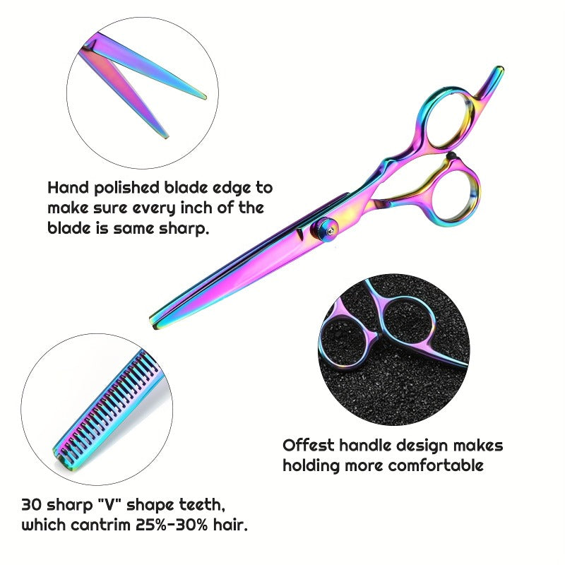 Rainbow Hairdressing Scissors Hair Cutting Shears Thinning Scissors