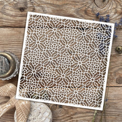Vintage Symmetrical Flowers DIY Stencil For Painting