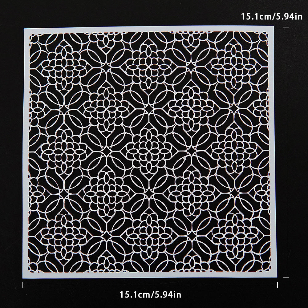 Vintage Symmetrical Flowers DIY Stencil For Painting