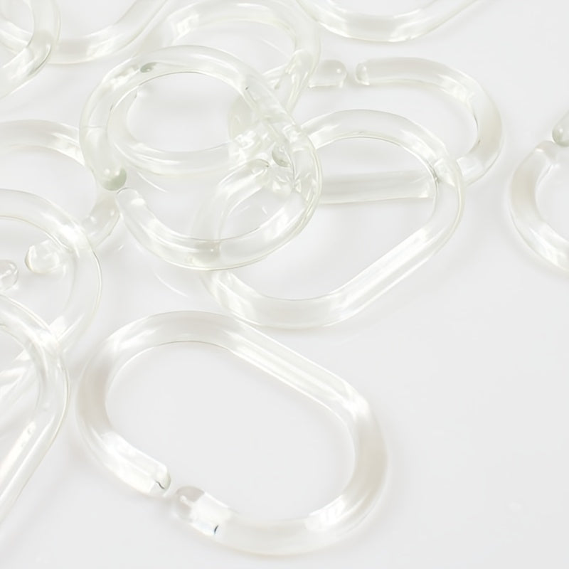 12pcs Clear C Shower Curtain Rings Strong Hooks Easy Installation