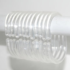 12pcs Clear C Shower Curtain Rings Strong Hooks Easy Installation