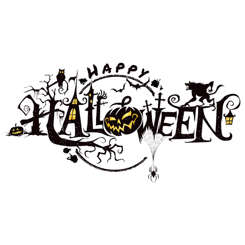 Halloween Decoration Sticker Horror PVC Window Glass Sticker Waterproof