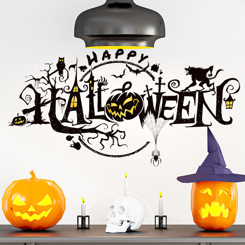 Halloween Decoration Sticker Horror PVC Window Glass Sticker Waterproof