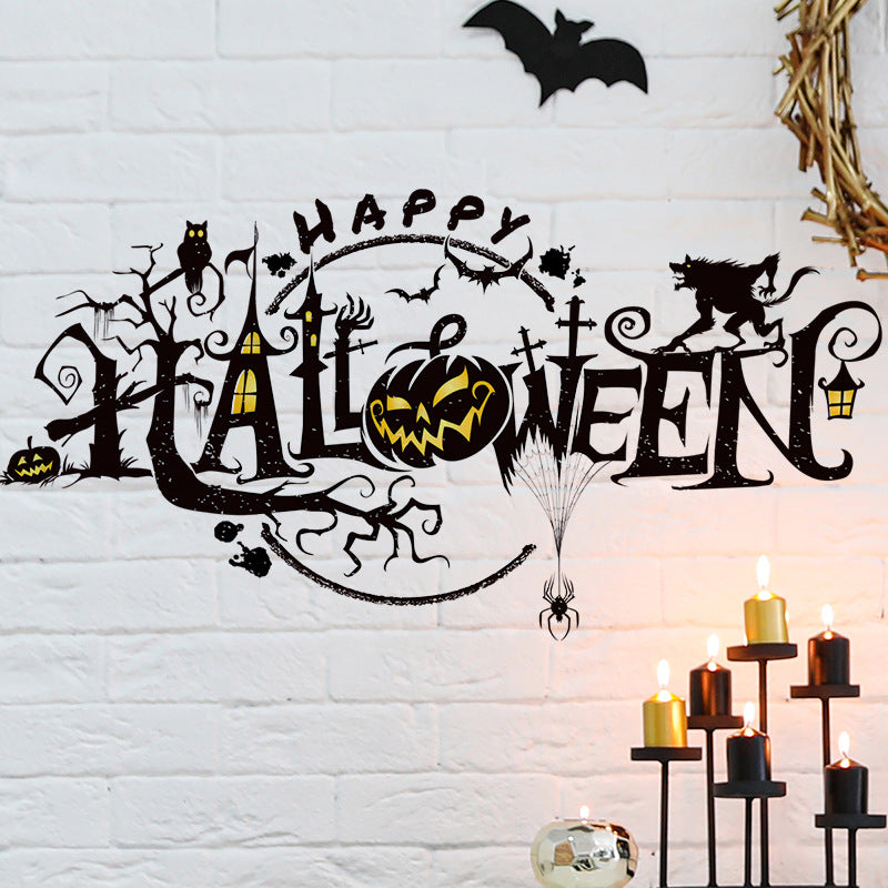 Halloween Decoration Sticker Horror PVC Window Glass Sticker Waterproof
