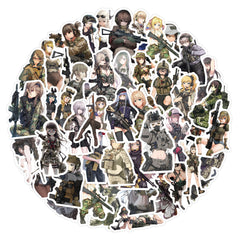 60pcs Camouflage Female Soldier Stickers DIY Skateboard Guitar Cup