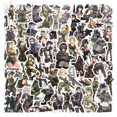 60pcs Camouflage Female Soldier Stickers DIY Skateboard Guitar Cup