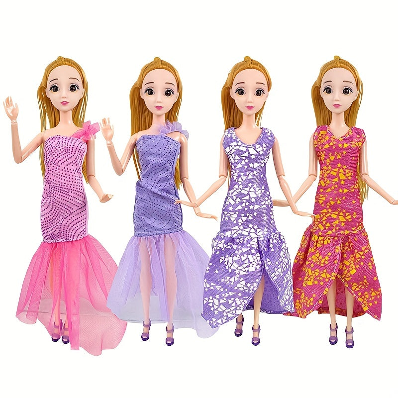 Long Skirt Dress for Doll Clothes Changing Outfit