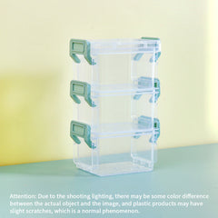 3pcs Small Storage Box Organizer Case Transparent Stackable Container