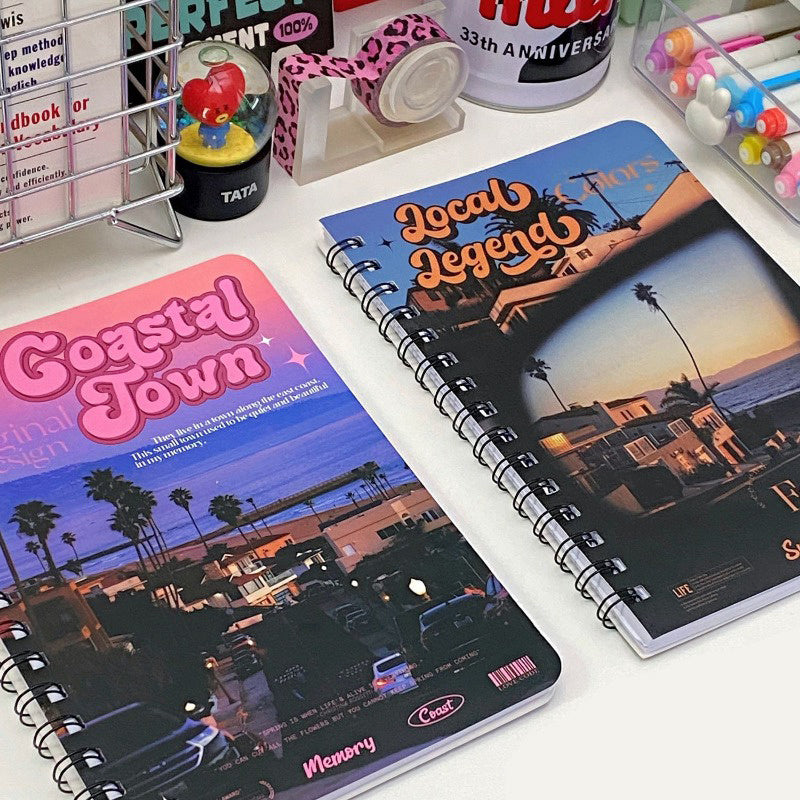 A5 Coil Landscape Notebook Horizontal Line Learning Book