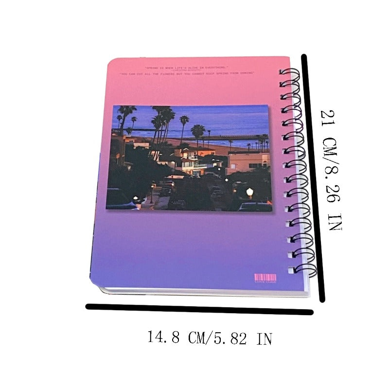 A5 Coil Landscape Notebook Horizontal Line Learning Book