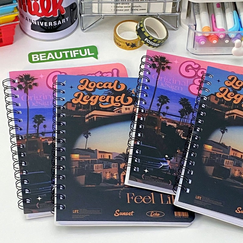 A5 Coil Landscape Notebook Horizontal Line Learning Book