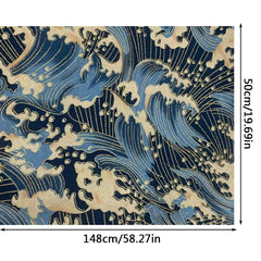 Japanese Wave Cotton Quilting Fabric for DIY Sewing