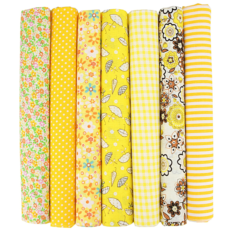 7pcs Mixed Fabrics Quilting Pre Cut Fat Quarters Cotton Bundle