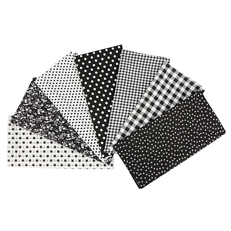 7pcs Mixed Fabrics Quilting Pre Cut Fat Quarters Cotton Bundle