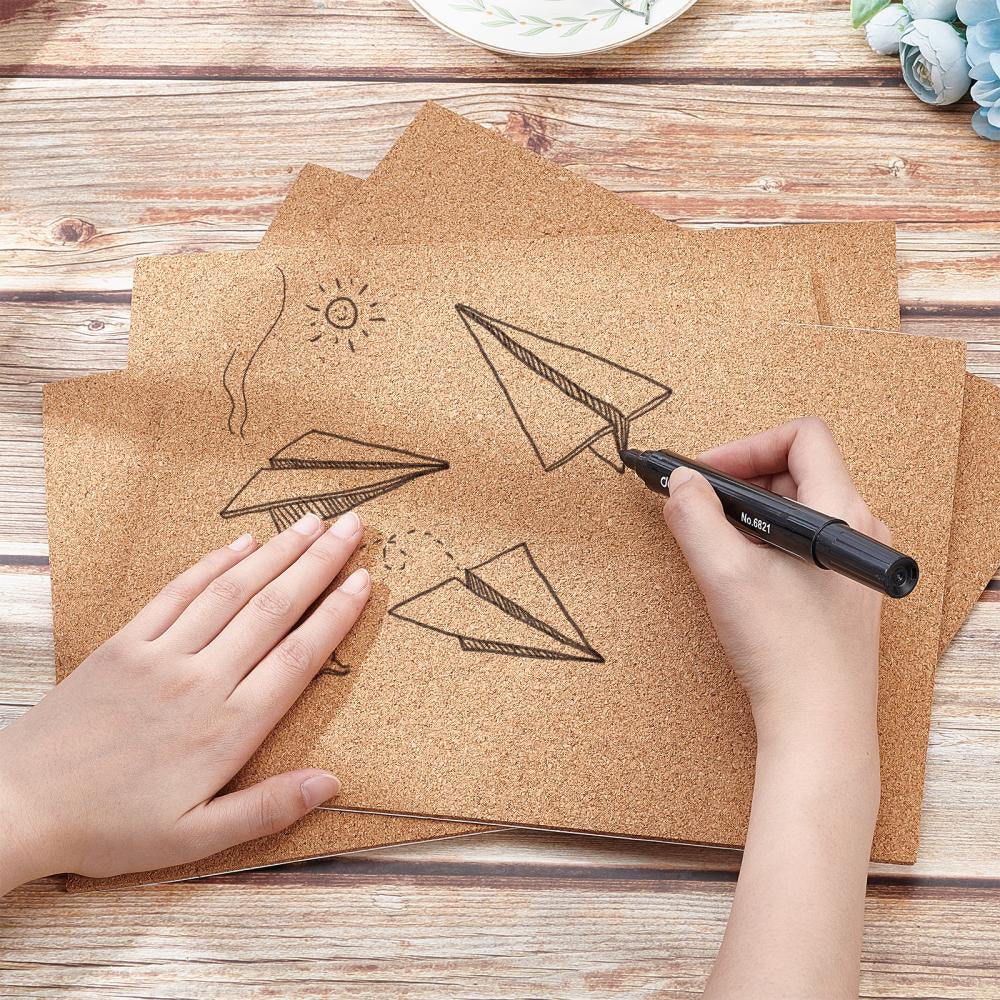 6 Self Adhesive Cork Board Sheets DIY Painting Mat Home Decor