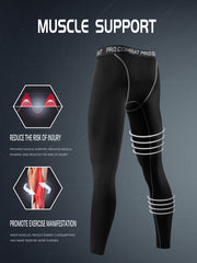 Men's Solid Bottom Leggings Quick Drying Compression Pants