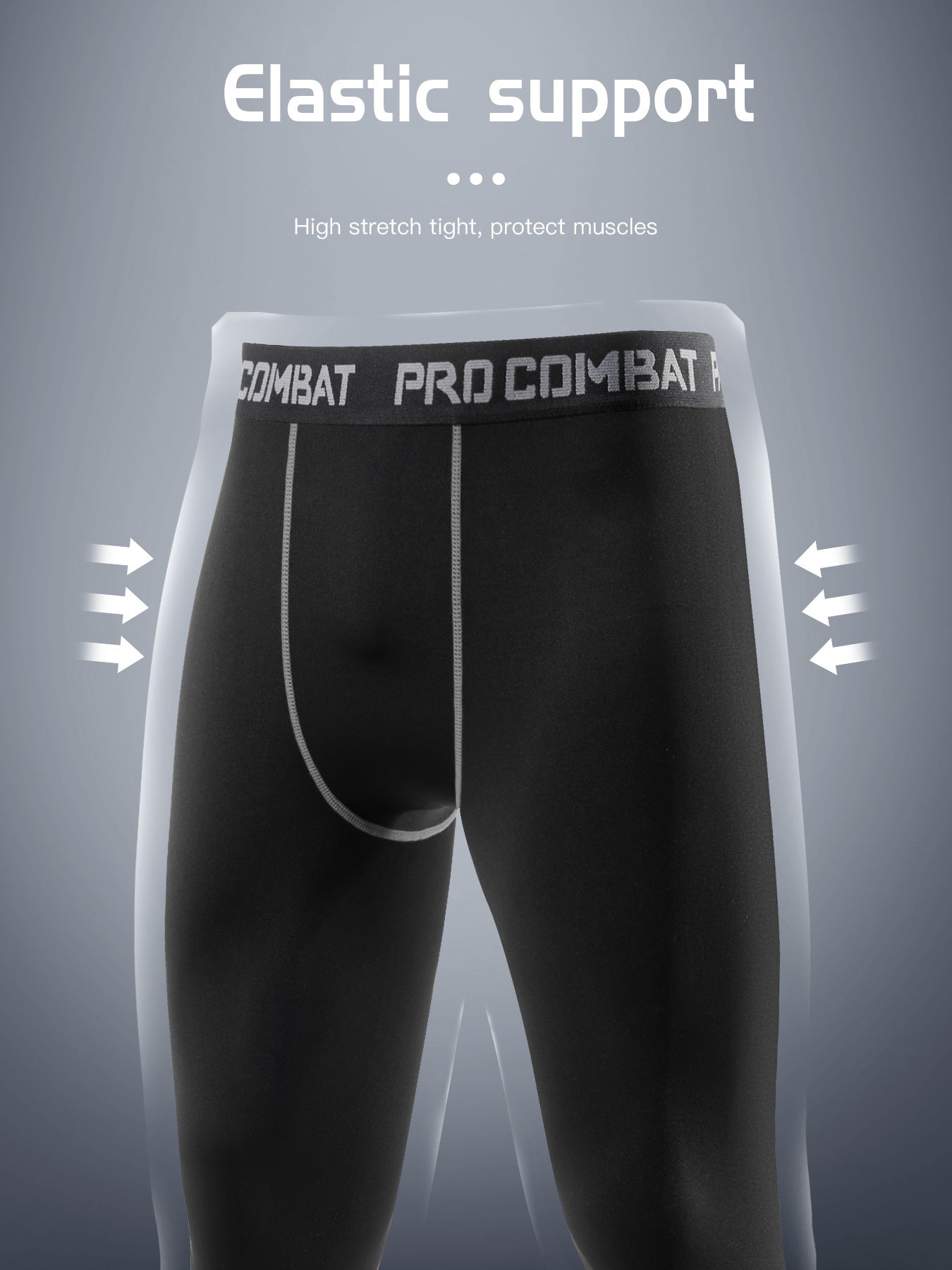 Men's Solid Bottom Leggings Quick Drying Compression Pants