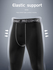 Men's Solid Bottom Leggings Quick Drying Compression Pants
