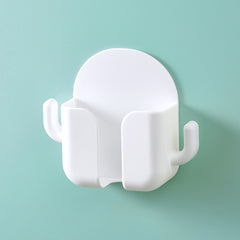 Wall Mounted Phone Charging Holder Storage Box with Side Hooks