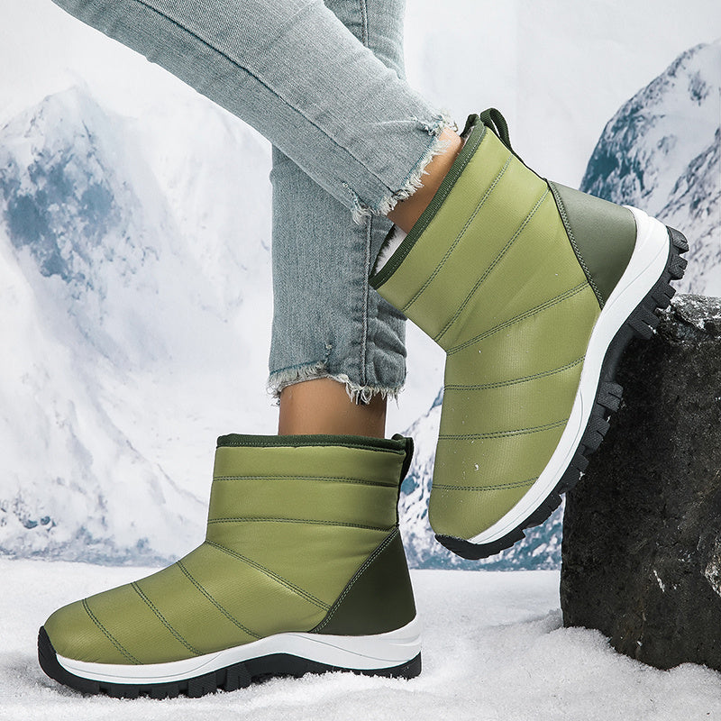 Women's Non slip Snow Boots Warm Winter Outdoor Thickened Medium Tube Boots