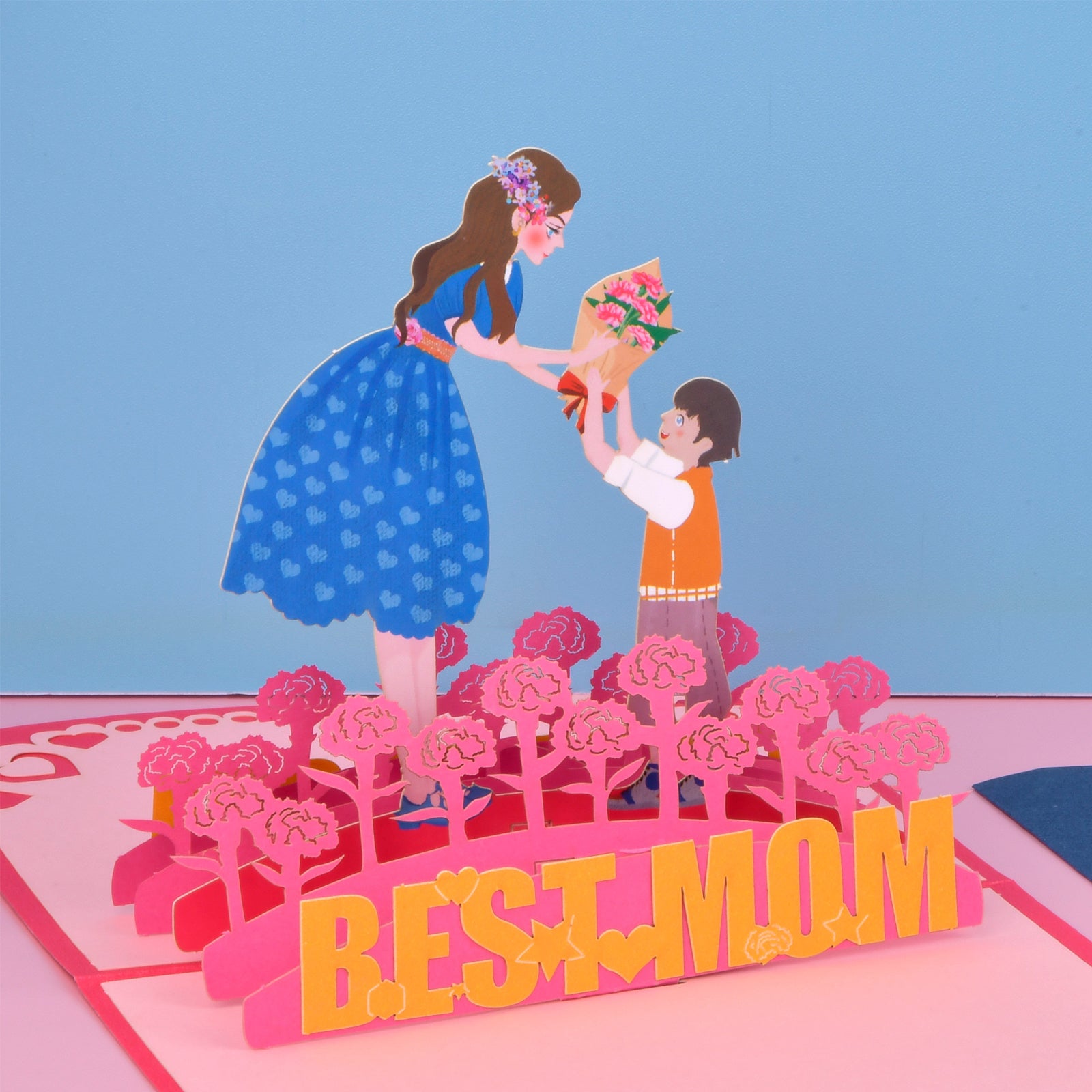 3D Pop Up Card 'Best Mom' Mother For Mother's Card With Envelope