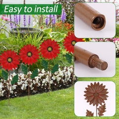 Metal Sunflower Stake Garden Decoration