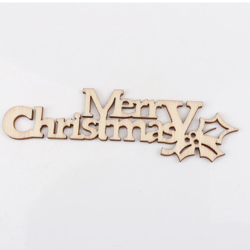10pcs Christmas Pattern Wood Craft Accessories 21x92mm