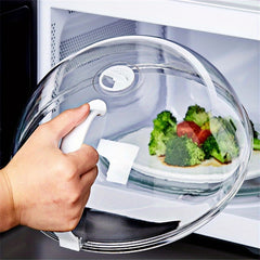 Microwave Food Anti Sputtering Cover with Handle Heat Resistant Lid