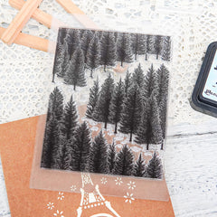 Christmas Clear Stamps Set Pine Forest DIY Craft Art Gift