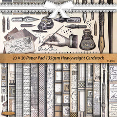 15 Sheets Large Writing Paper, Retro Journal Decoration DIY, 70 Limit