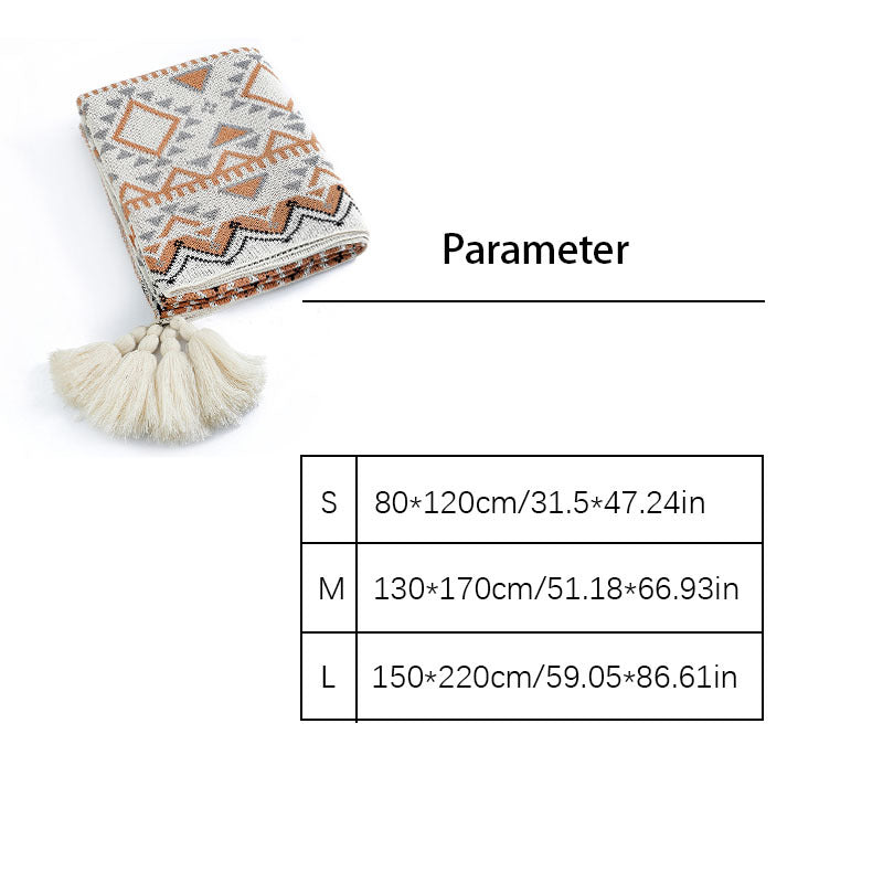 Sunlight Blanket Knitted Bohemian Blanket Nap Sofa Blanket