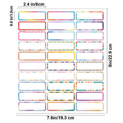 School Season Name Stickers Index Labels Waterproof Name Sti
