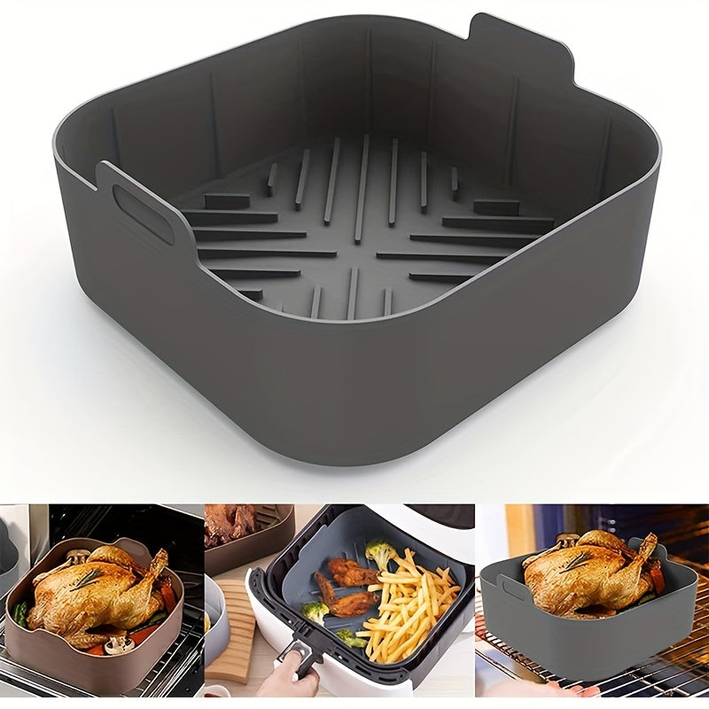 2pcs Square Silicone Liner for Air Fryer Non Stick High Temperature Resistant