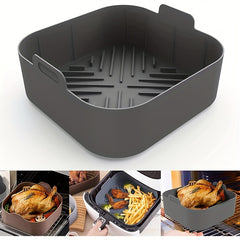 2pcs Square Silicone Liner for Air Fryer Non Stick High Temperature Resistant