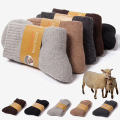 5 Pairs Wool Socks for Men & Women, Warm & Thick Winter Casual Socks