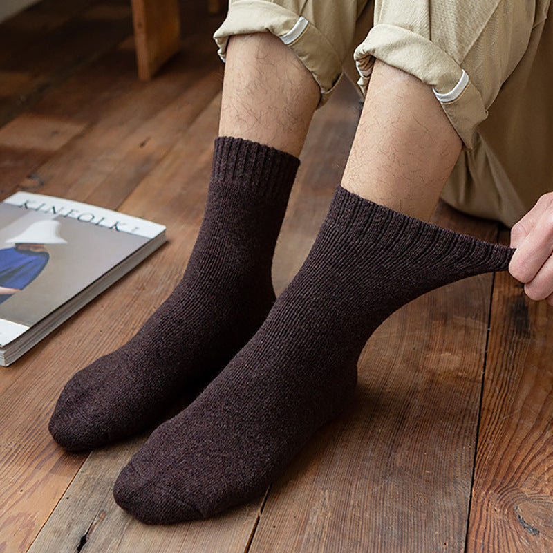 5 Pairs Wool Socks for Men & Women, Warm & Thick Winter Casual Socks